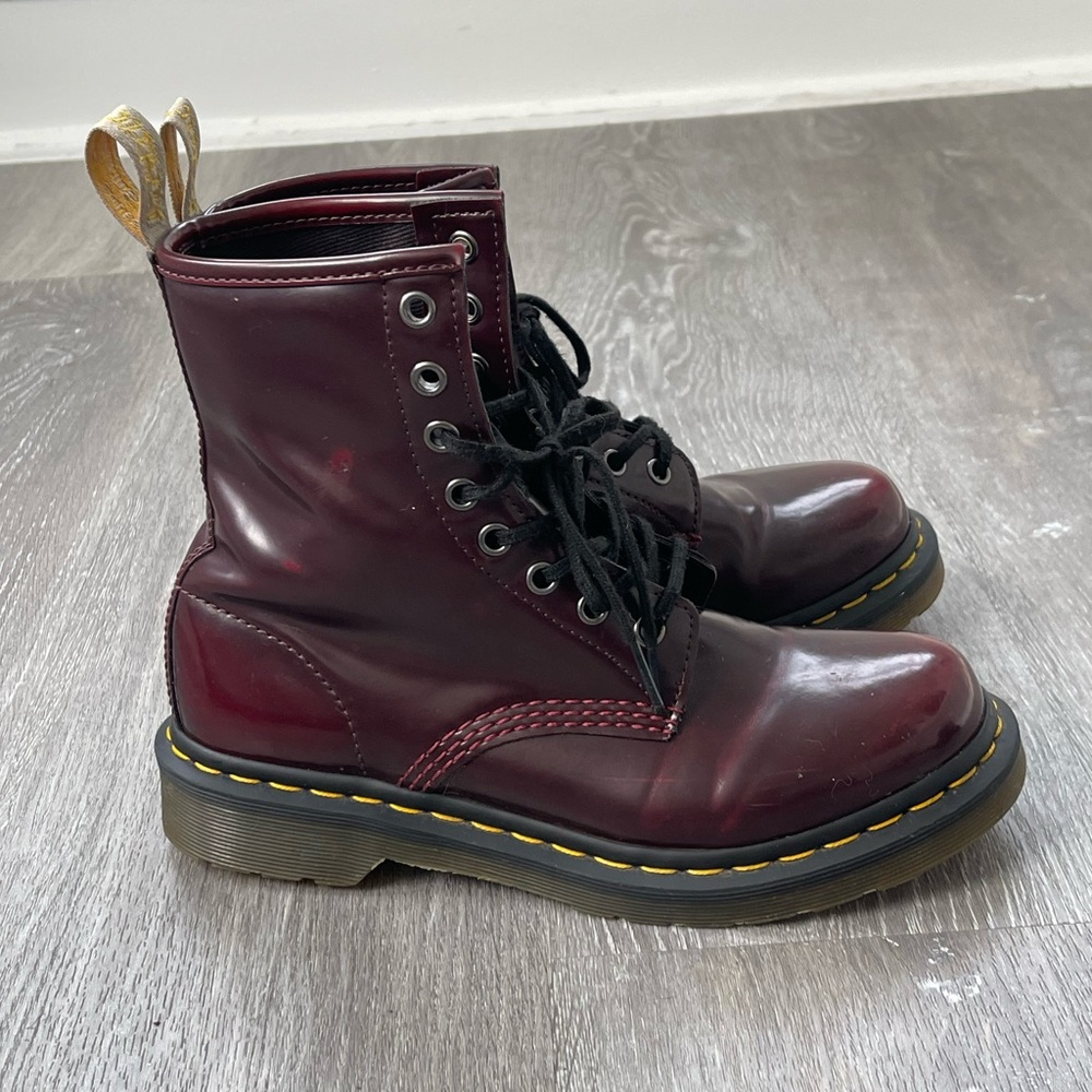 Dr. Martens Burgundy Combat Boots